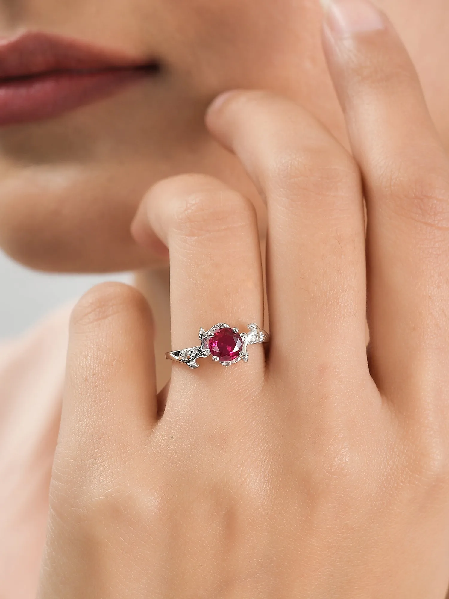 Vintage Ruby Ring In 925 Silver