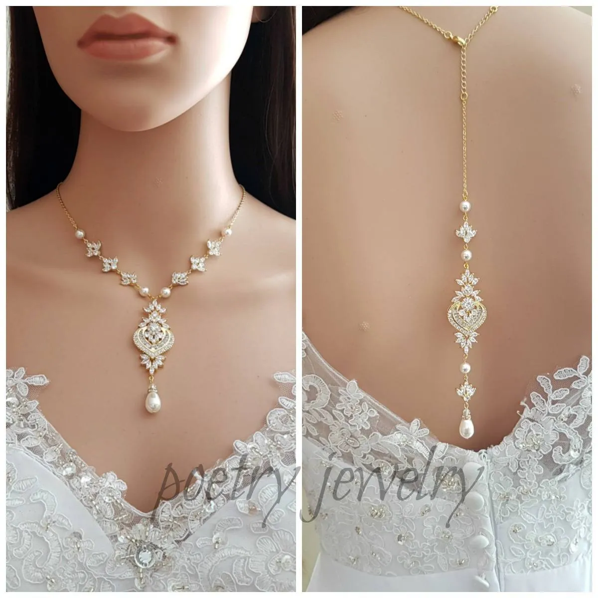 Wedding Necklace For Brides With Backdrop-Rosa