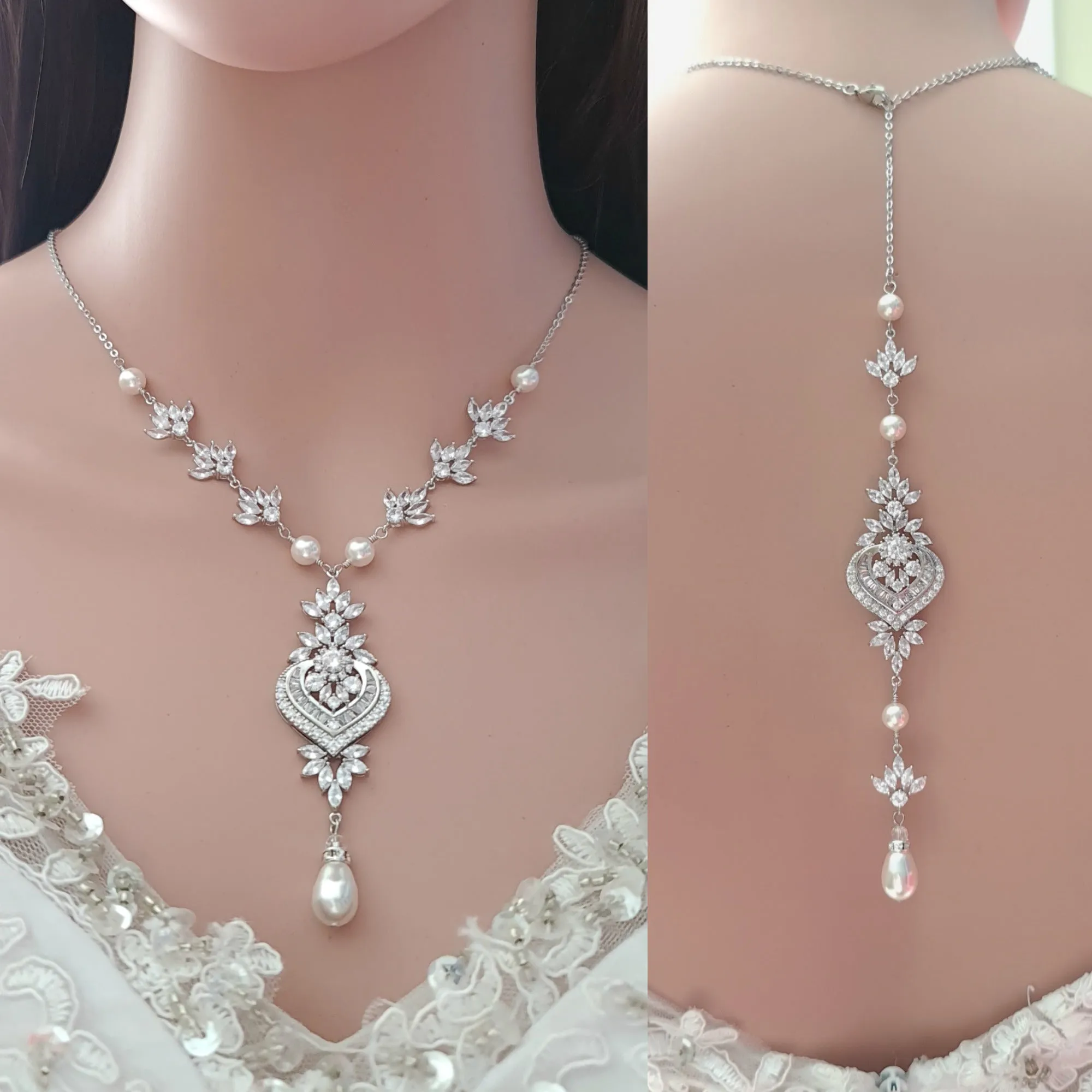 Wedding Necklace For Brides With Backdrop-Rosa