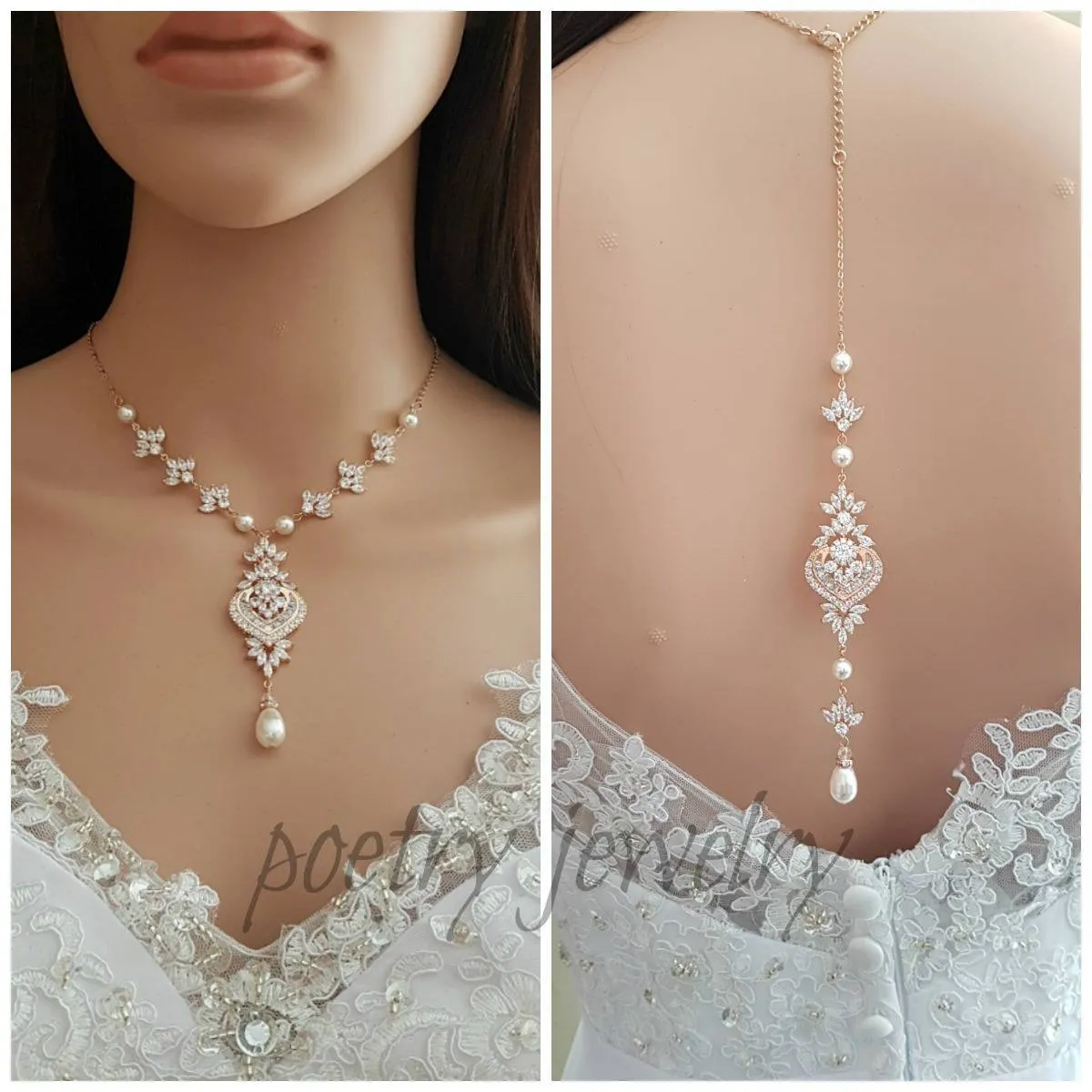 Wedding Necklace For Brides With Backdrop-Rosa