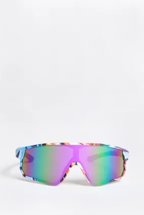 West49 Printed Shield Sunglasses