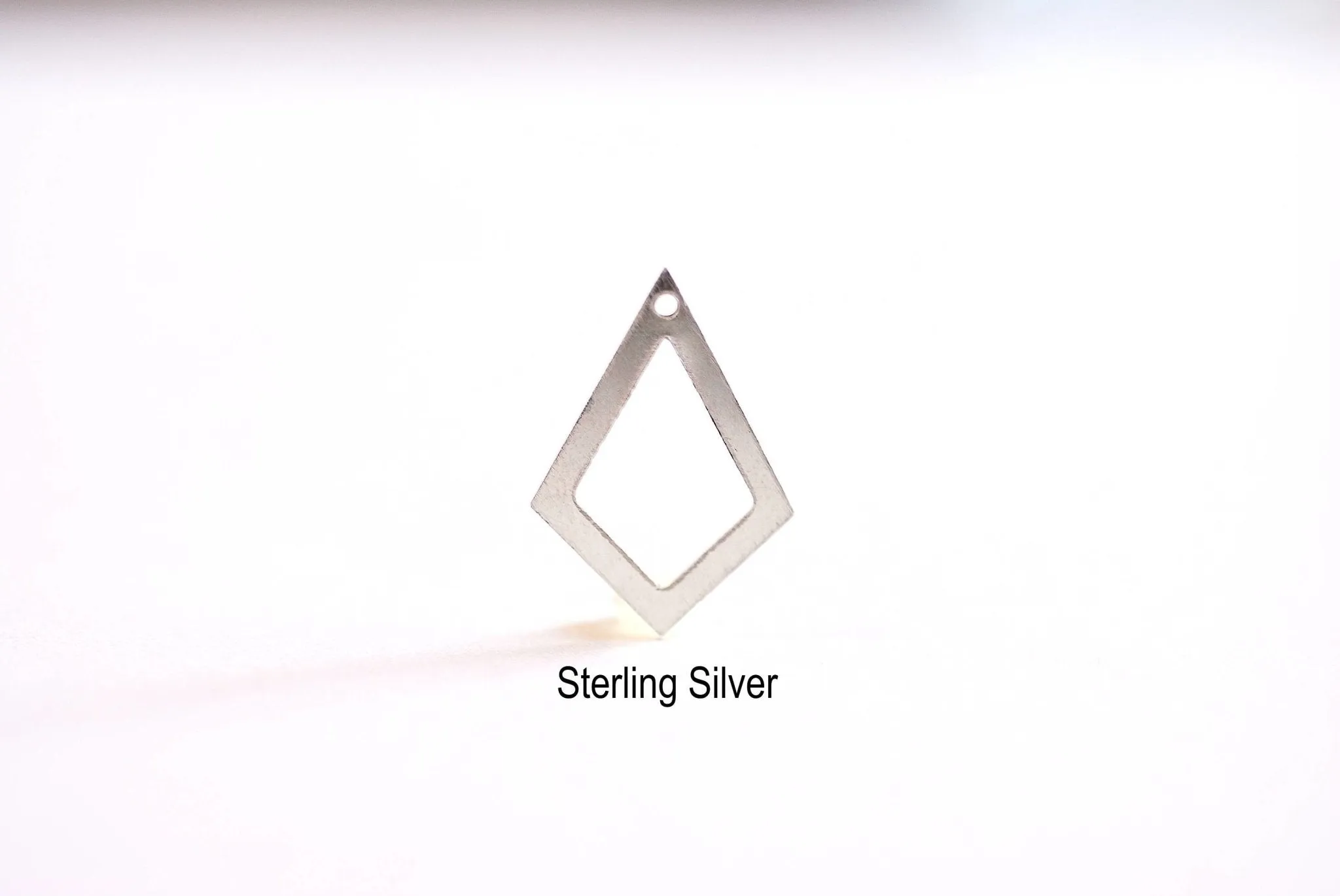 Wholesale 14k Gold Filled Diamond Outline Dangle- 14k GF, Sterling Silver Diamond Shaped Charm, Kite Outline Charm, Geometric, 20mm x 15mm, 24 gauge