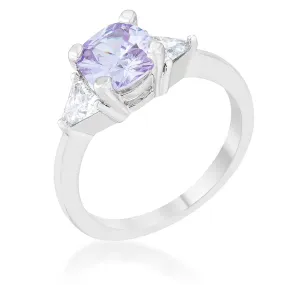 WildKlass 1.8ct Lavender CZ Rhodium Plated Cushion Classic Statement Ring