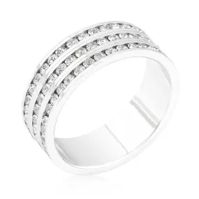 WildKlass Triple Row Crystal Eternity Band