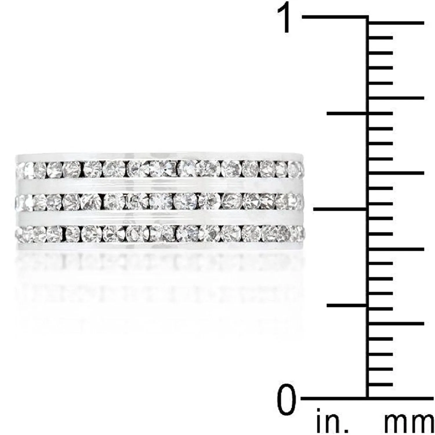 WildKlass Triple Row Crystal Eternity Band