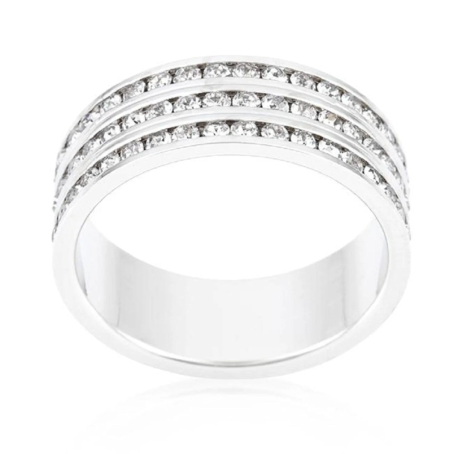 WildKlass Triple Row Crystal Eternity Band