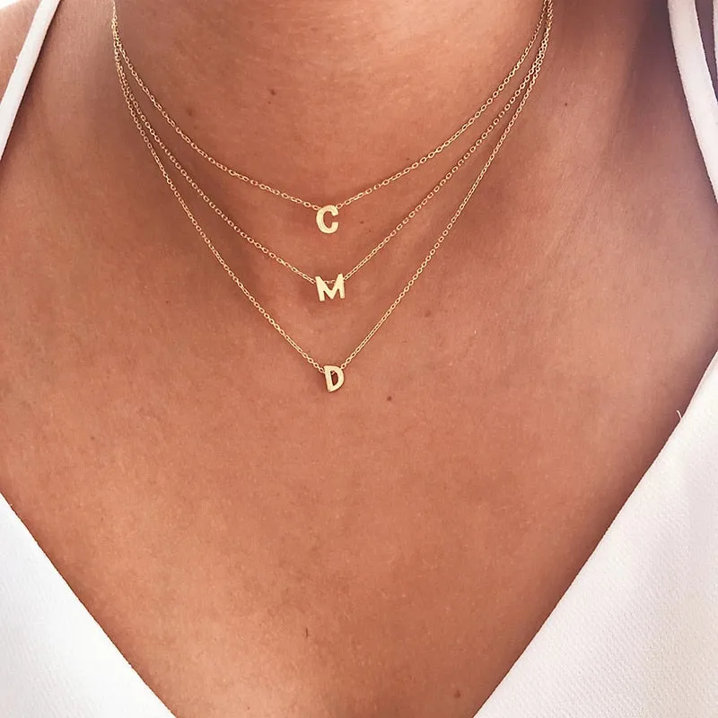 Women Initial Letter Necklace