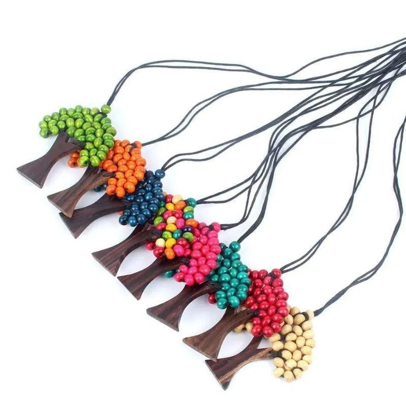 WOOD You Plant a Tree Multi-Color Wooded Necklace